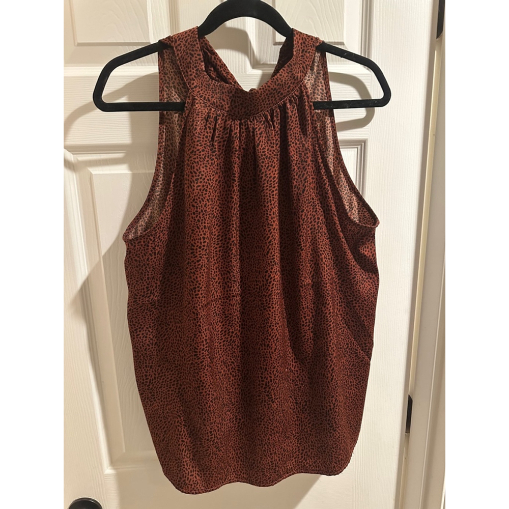 Women's Liverpool Los Angeles Tank Top Size L Brown Animal Print